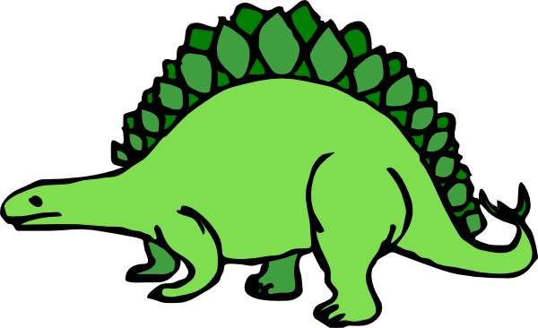 Green Cartoon Stegosaurus Clip Art - vector clip art ...