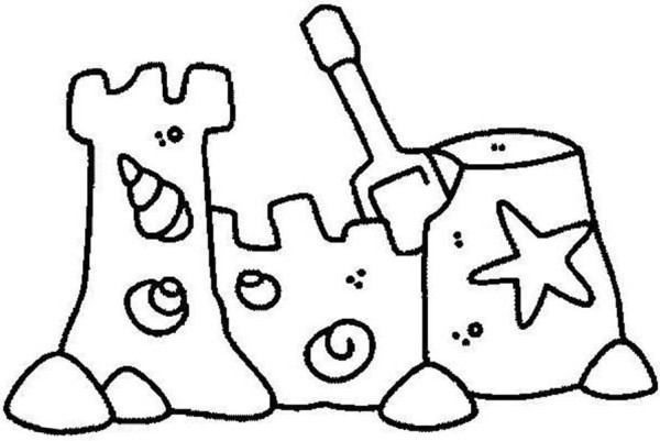 Sand Castle with Clamshell Ornament Coloring Page - Download ...