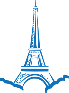 Blue eiffel tower clipart