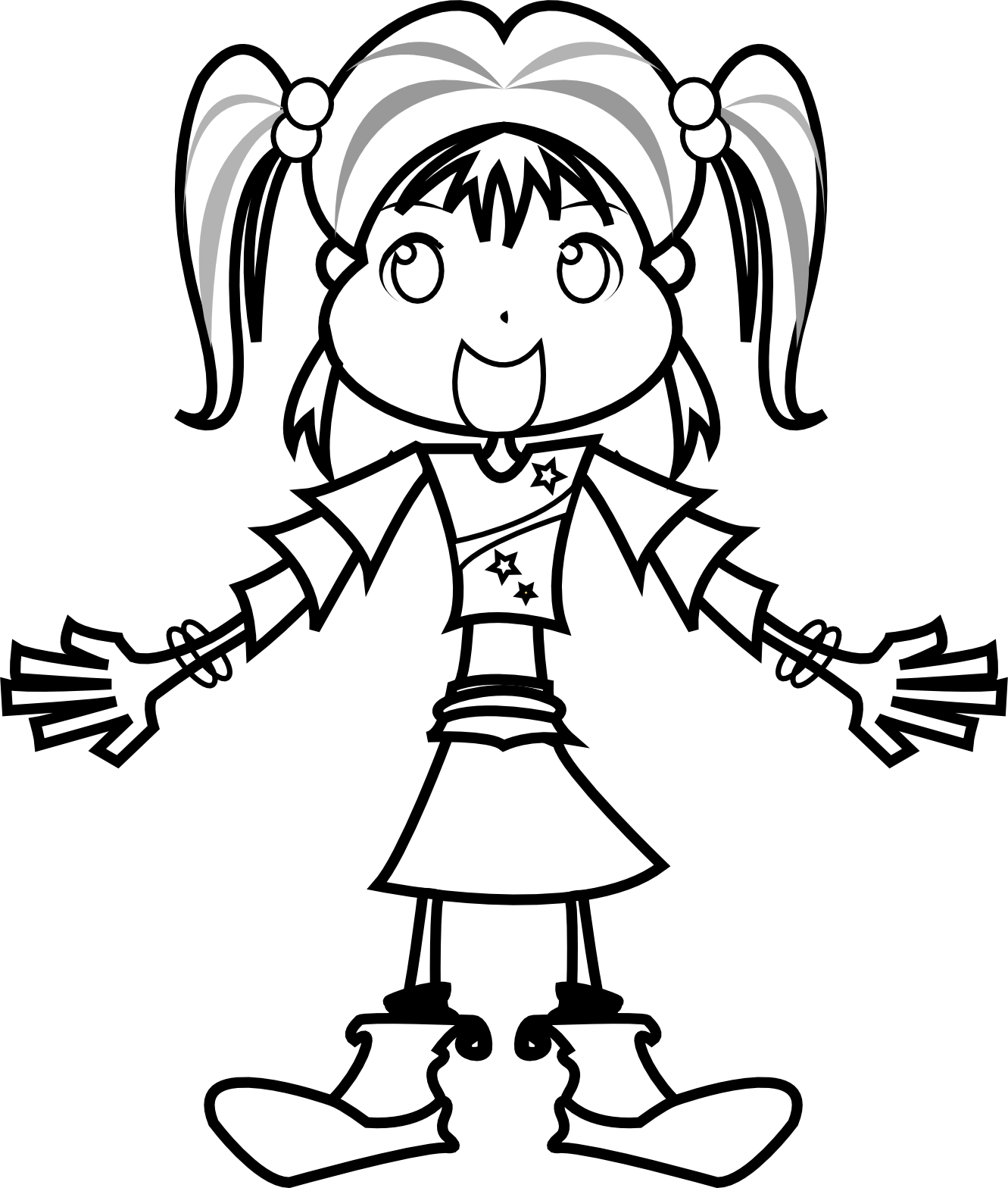 Girl Clip Art Black And White - Free Clipart Images