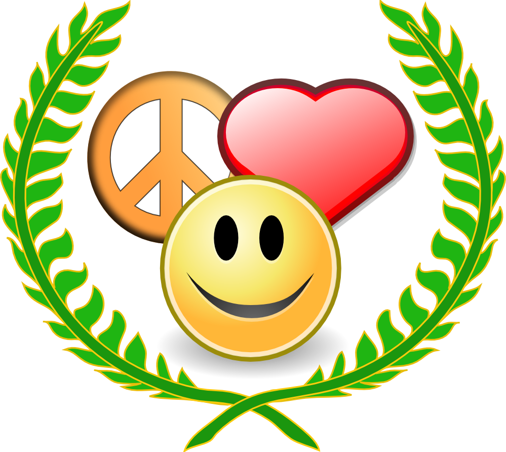 clipartist.net Â» Clip Art Â» peace love and happyness award black ...