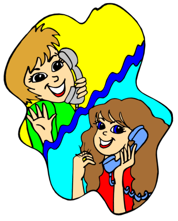 Talking on telephone clipart