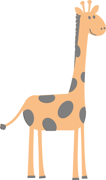 Gray Orange Giraffe Clip Art - vector clip art online ...