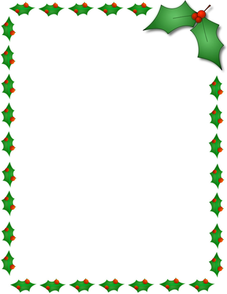 Christmas Holly Border Page Page Frames Holiday Christmas Holly In ...