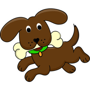 Dog with bone clipart