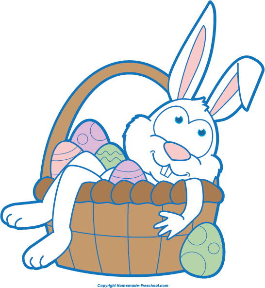 Clipart easter basket bunny
