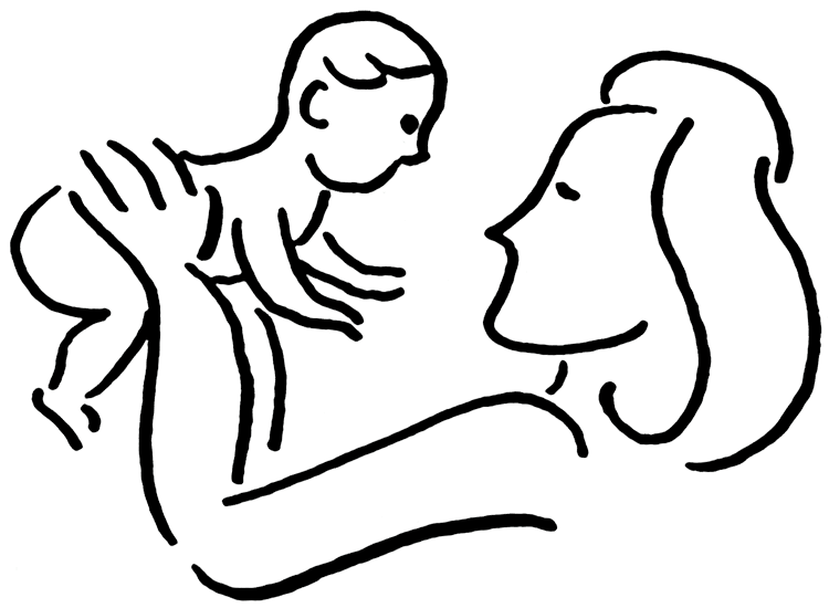 Drawing On Mom With Baby - ClipArt Best