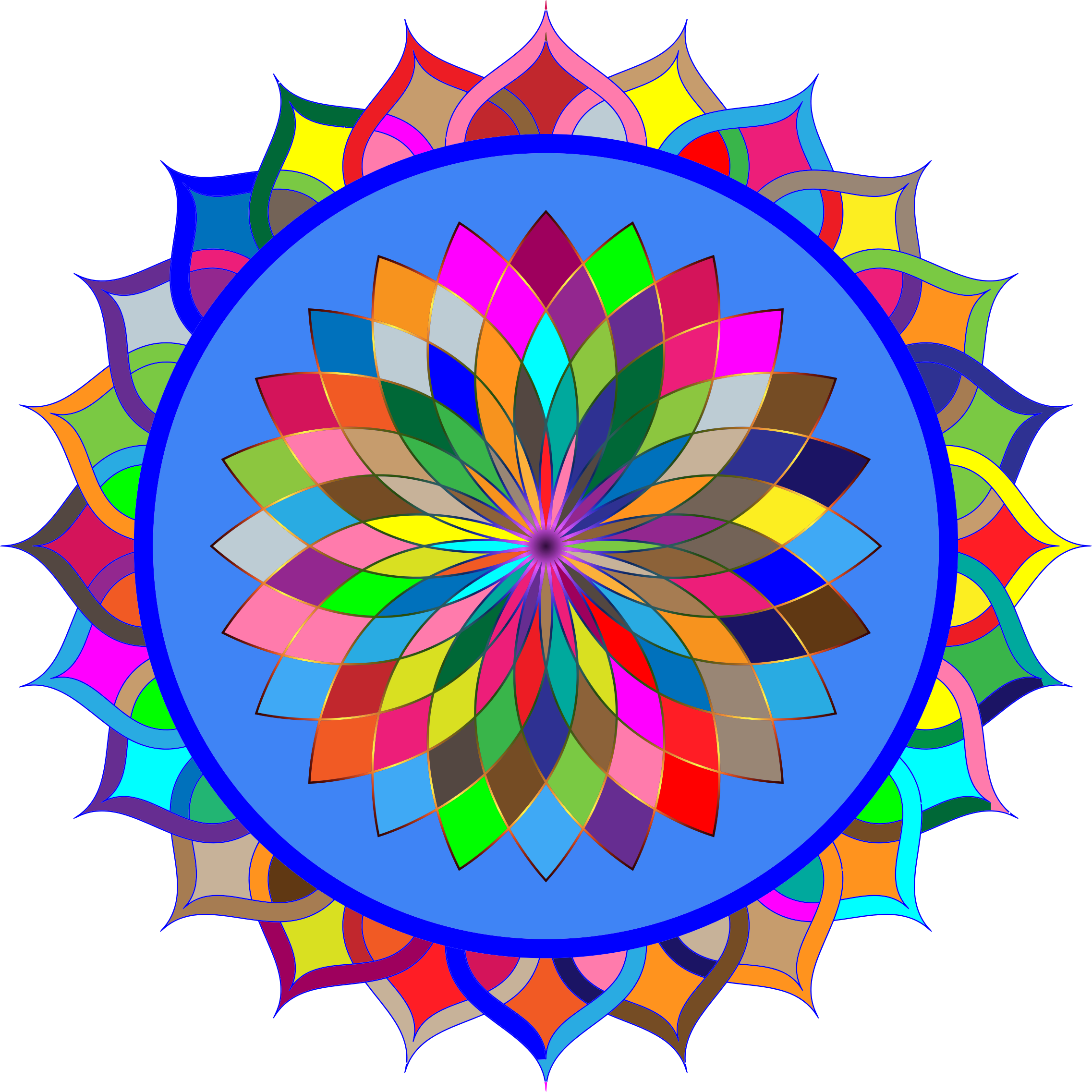Clipart - Prismatic Mandala Line Art 2