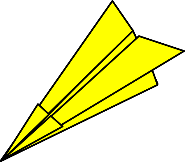 Yellow Paperplane Clip Art - vector clip art online ...