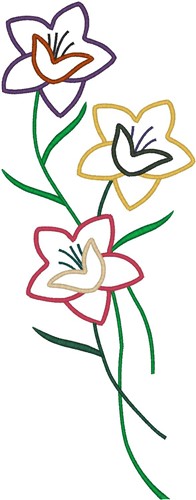 Floral(Hirsch) Embroidery Design: Multicolored Flowers Outline ...