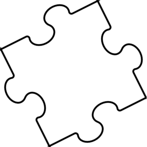 Puzzle piece clipart black and white