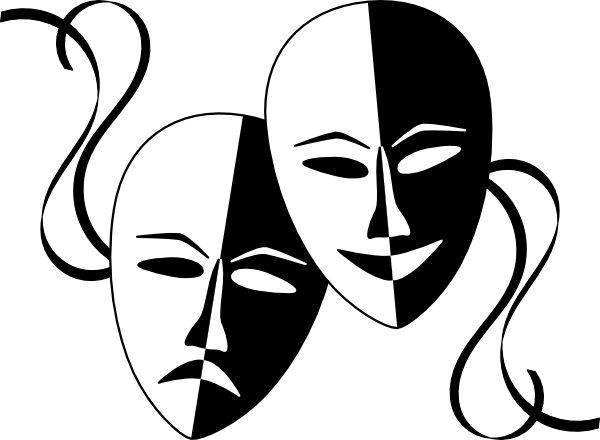 Drama clipart black and white