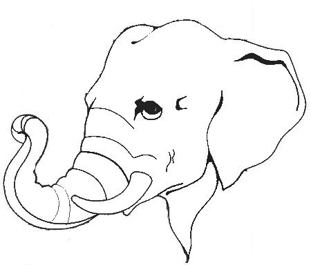 Coloring Page Elephant Face - High Quality Coloring Pages