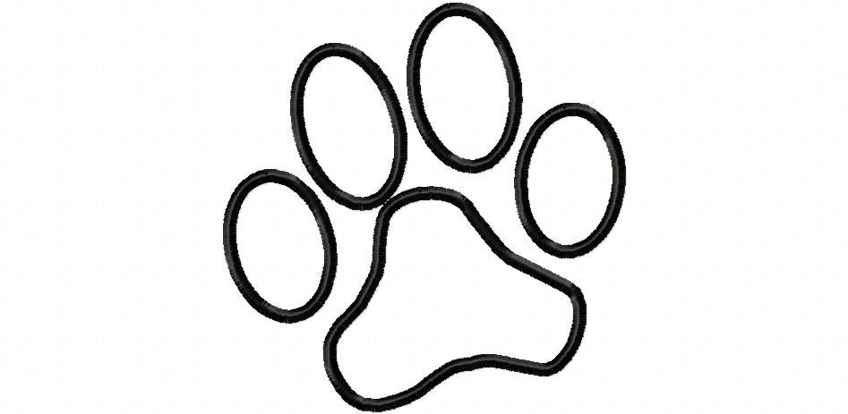 Dog Paw Outline Clipart