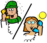 Someone talking on the phone clipart