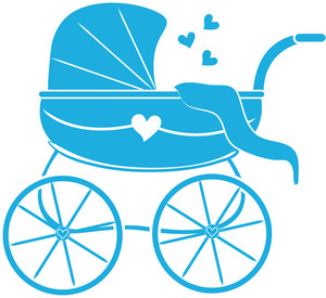Baby Carriage Clipart Image - Clip Art Illustration Of A Blue Baby ...