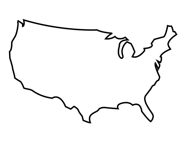 Outline of united states clipart