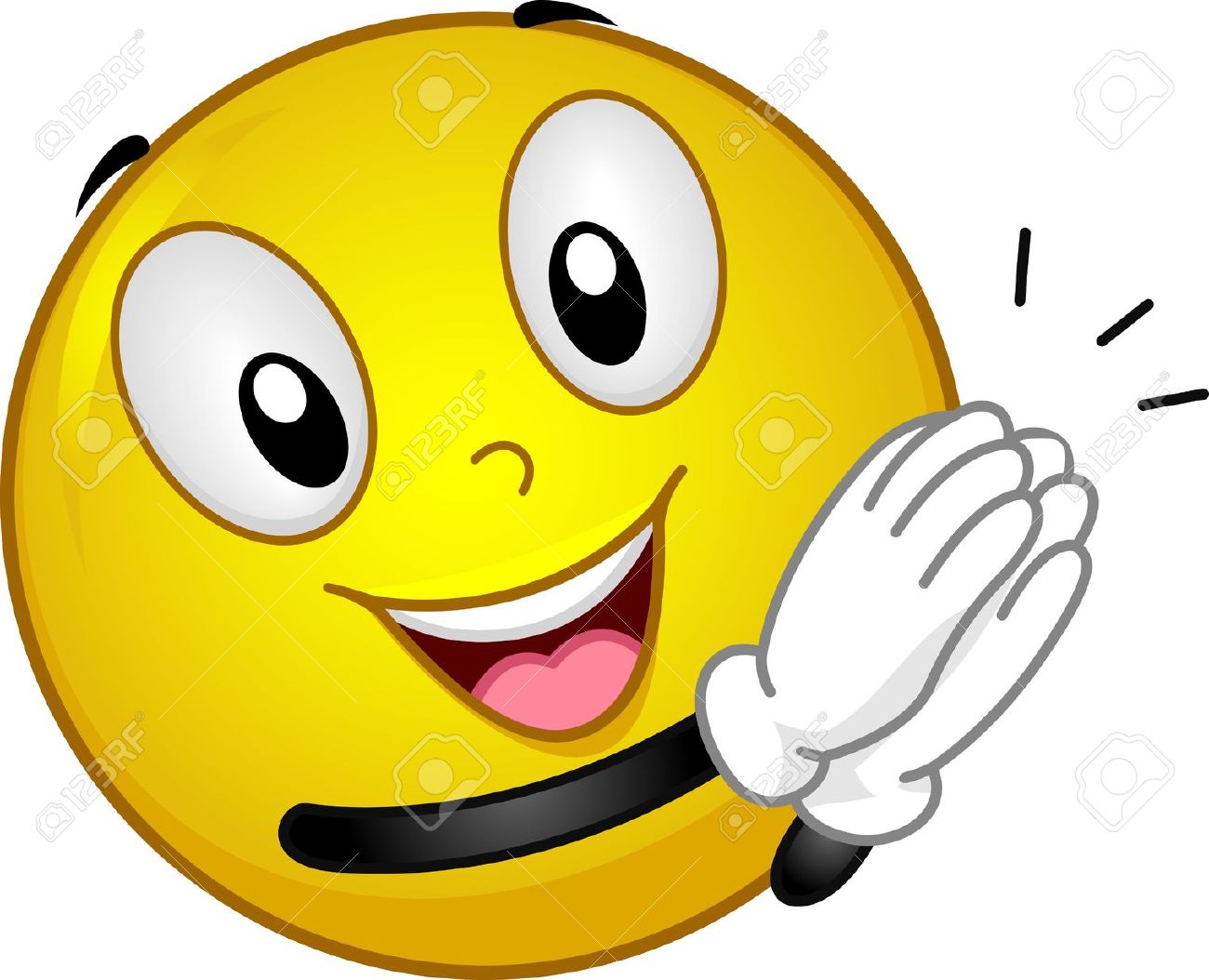 Smiley clapping hands clipart