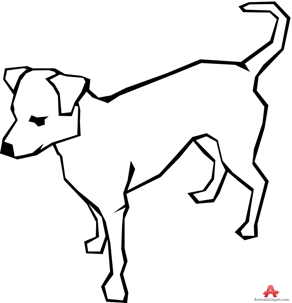 White Dog Outline Design | Free Clipart Design Download