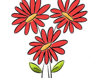 Vintage Gerber Daisy Clipart