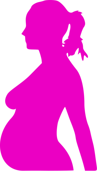 Pregnant woman clipart pink