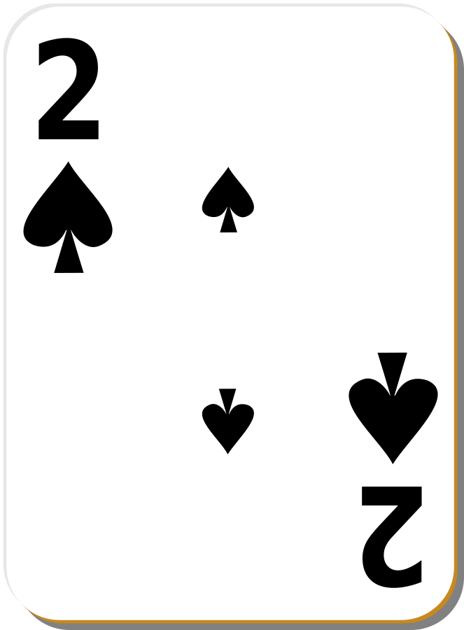 White deck: 2 of spades Clipart, vector clip art online, royalty ...