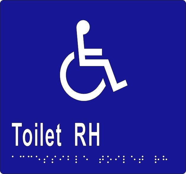 ML16272 Accessible Toilets LH Transfer & Arrow - Braille