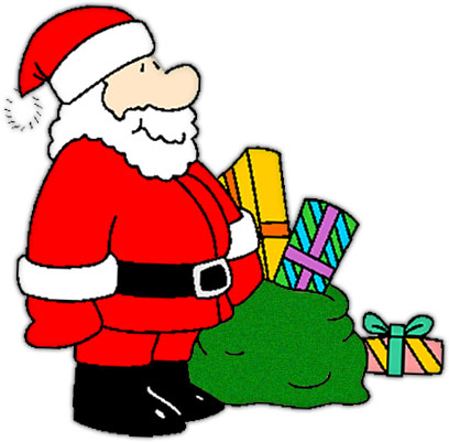 Santa with presents clipart