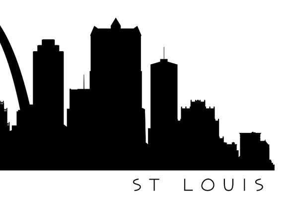 St Louis Skyline Silhouette Printable by NimbleTurtleArt