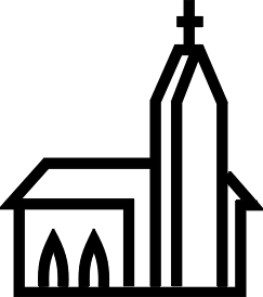 Black And White Church Clipart