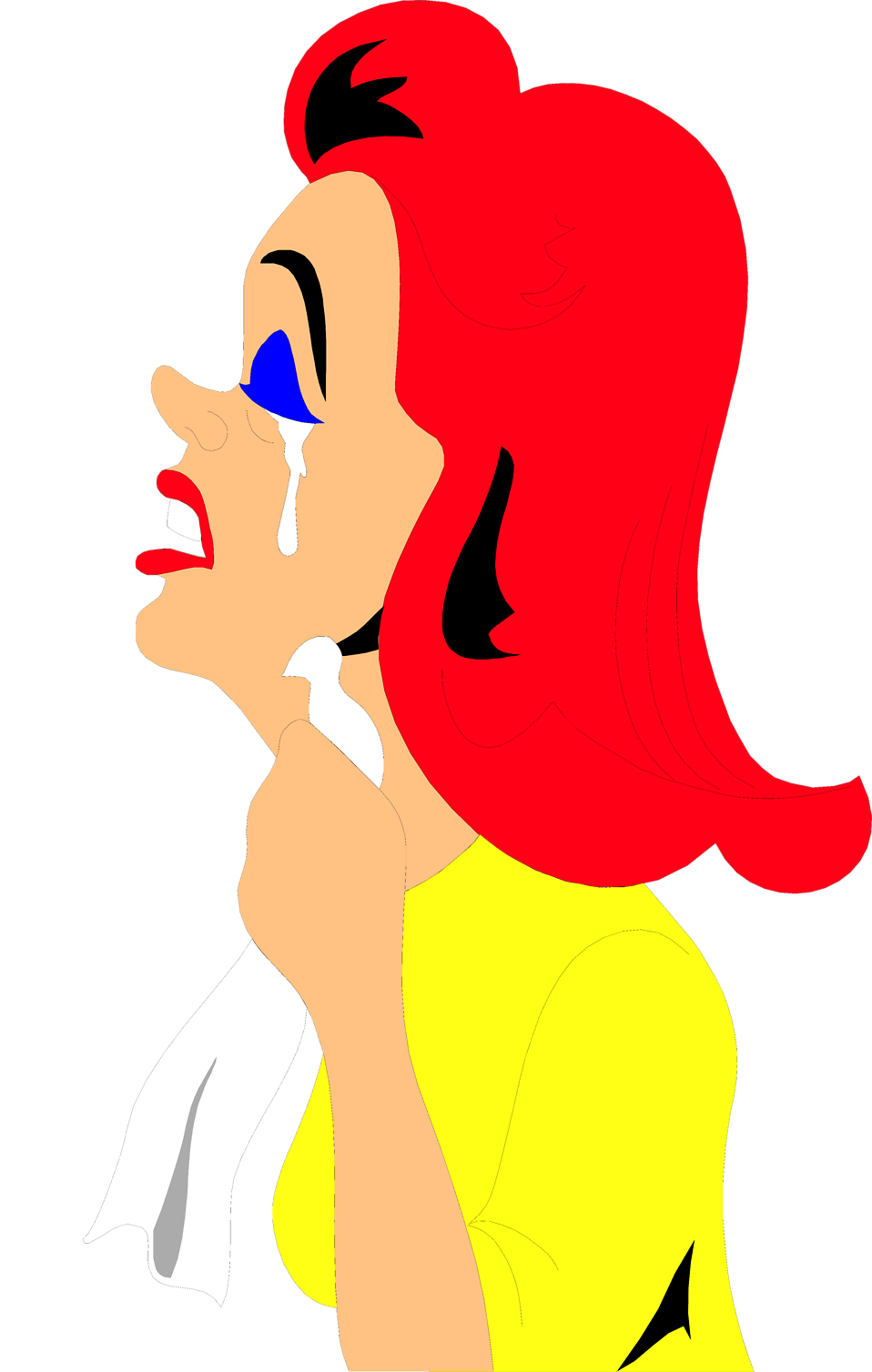 Clipart crying girl transparent