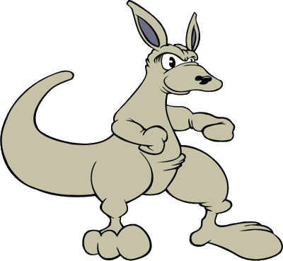 kangaroo with a kite cartoon