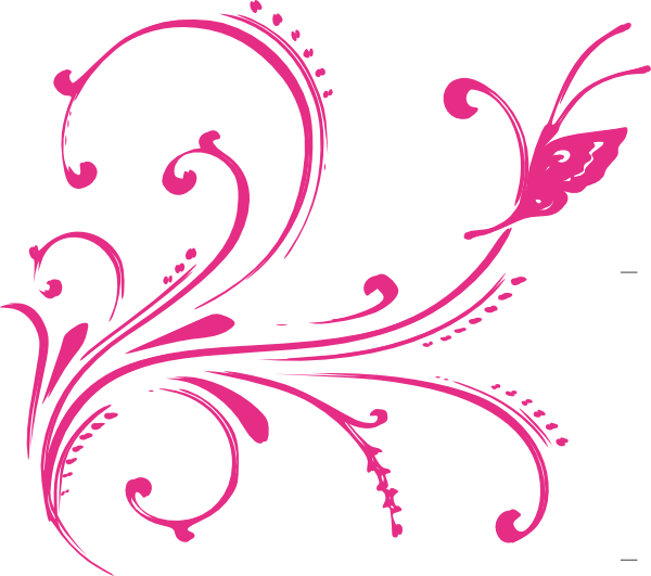 Pink Swirl Butterfly Clip Art - vector clip art ...