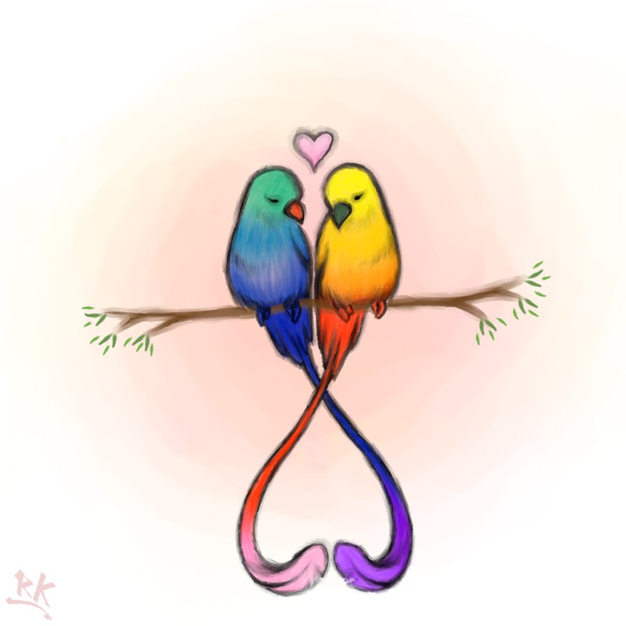 Love Birds Drawing Pic - ClipArt Best