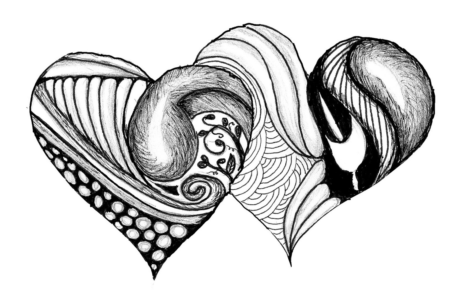 Black And White Drawings Of Hearts - ClipArt Best