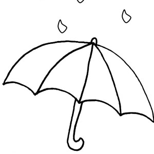 Umbrella to Cover from Raindrop Coloring Page | Color Luna