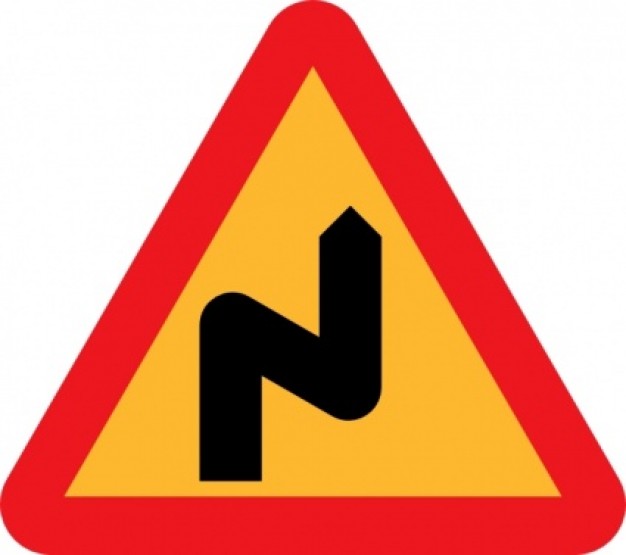 Zig Zag Road Sign clip art | Download free Vector