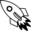 Black And White Rocket clip art - vector clip art online, royalty ...