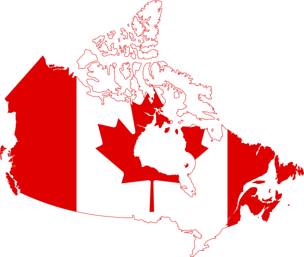 Canada Flag Map clip art - vector clip art online, royalty free ...