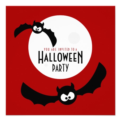 Cartoon Bats - Halloween Party invitation from Zazzle.