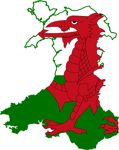 Flag map of Wales.svg