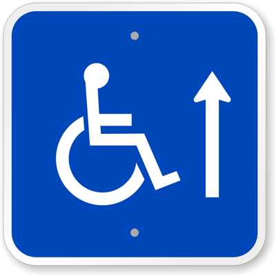 Handicap Sign - Upward Arrow Sign, SKU: K-