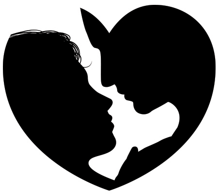 Couple Heart Silhouette - Facebook Symbols and Chat Emoticons