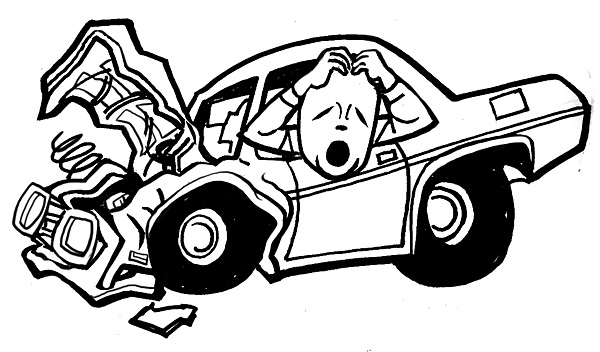 Car Accident Clipart Black And White