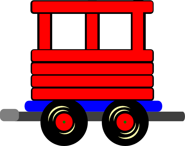 Train with car and caboose clipart