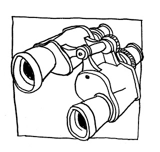 Plywood Thurible: GRATUITOUS BINOCULARS DRAWING