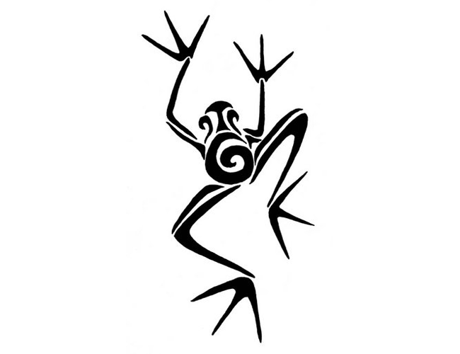 Climbing Tribal Frog Tattoo Design | Tattoobite.com