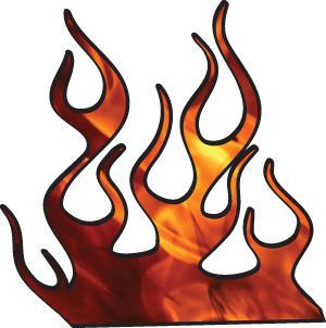 Race car with flames png clipart