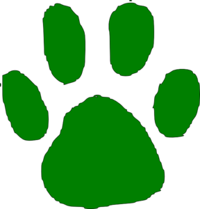Green Paw Print clip art - vector clip art online, royalty free ...