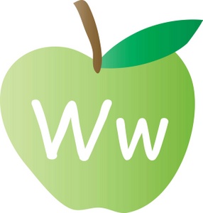 Alphabet Clipart Image - An Apple With The Letter W Written On It